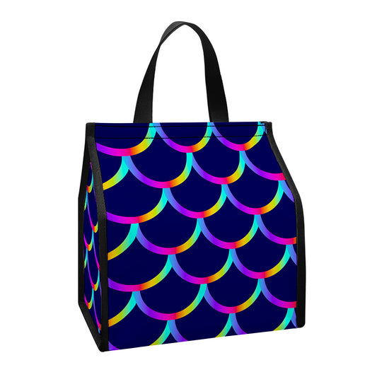 Mermaid Scales Pattern Print Insulated Lunch Tote