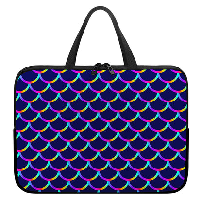 Mermaid Scales Pattern Print Laptop Sleeve With Handle
