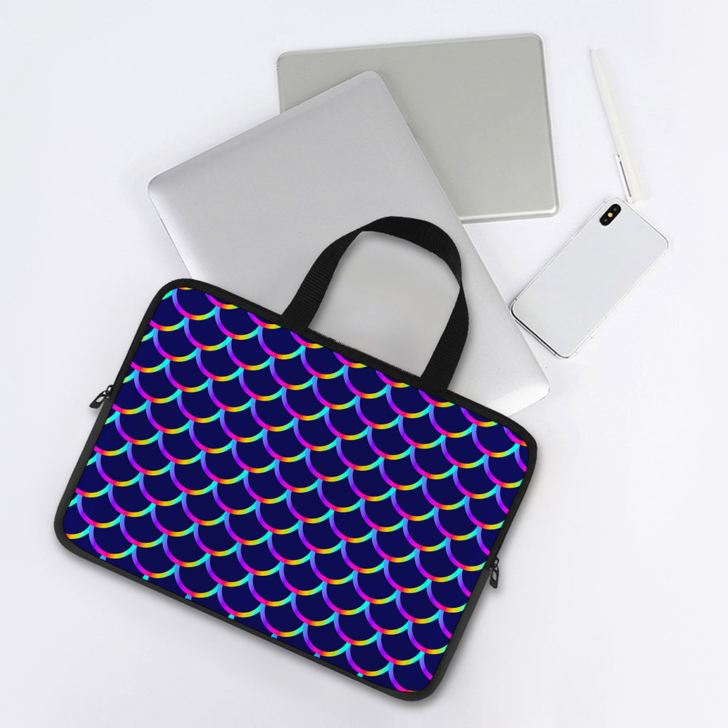Mermaid Scales Pattern Print Laptop Sleeve With Handle