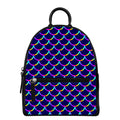 Mermaid Scales Pattern Print Leather Backpack