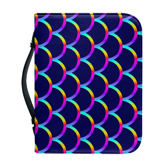 Mermaid Scales Pattern Print Leather Bible Cover