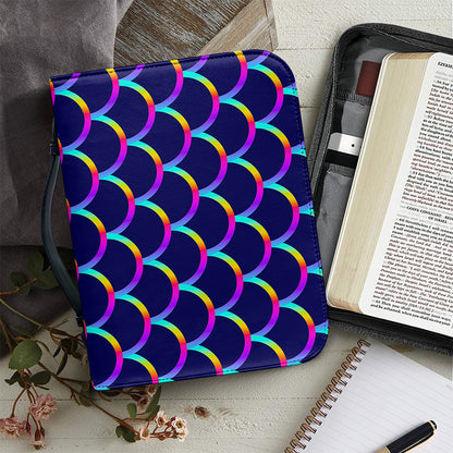 Mermaid Scales Pattern Print Leather Bible Cover