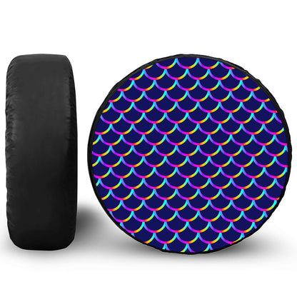 Mermaid Scales Pattern Print Leather Spare Tire Cover