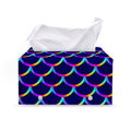 Mermaid Scales Pattern Print Leather Tissue Box Cover