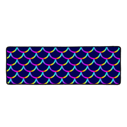 Mermaid Scales Pattern Print Long Kitchen Mat