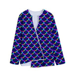 Mermaid Scales Pattern Print Long Sleeve Short Coat