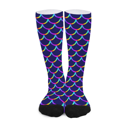 Mermaid Scales Pattern Print Long Socks
