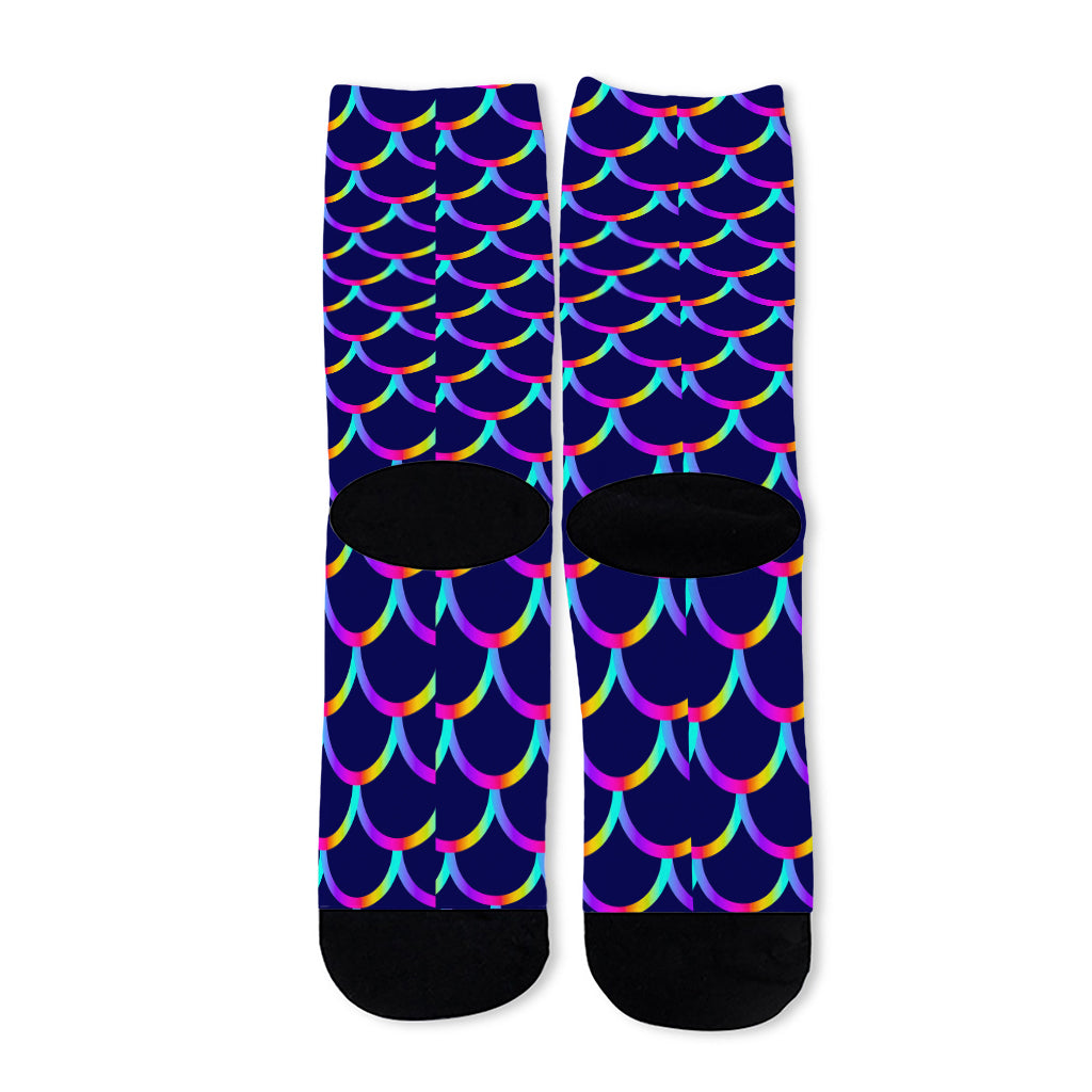Mermaid Scales Pattern Print Long Socks