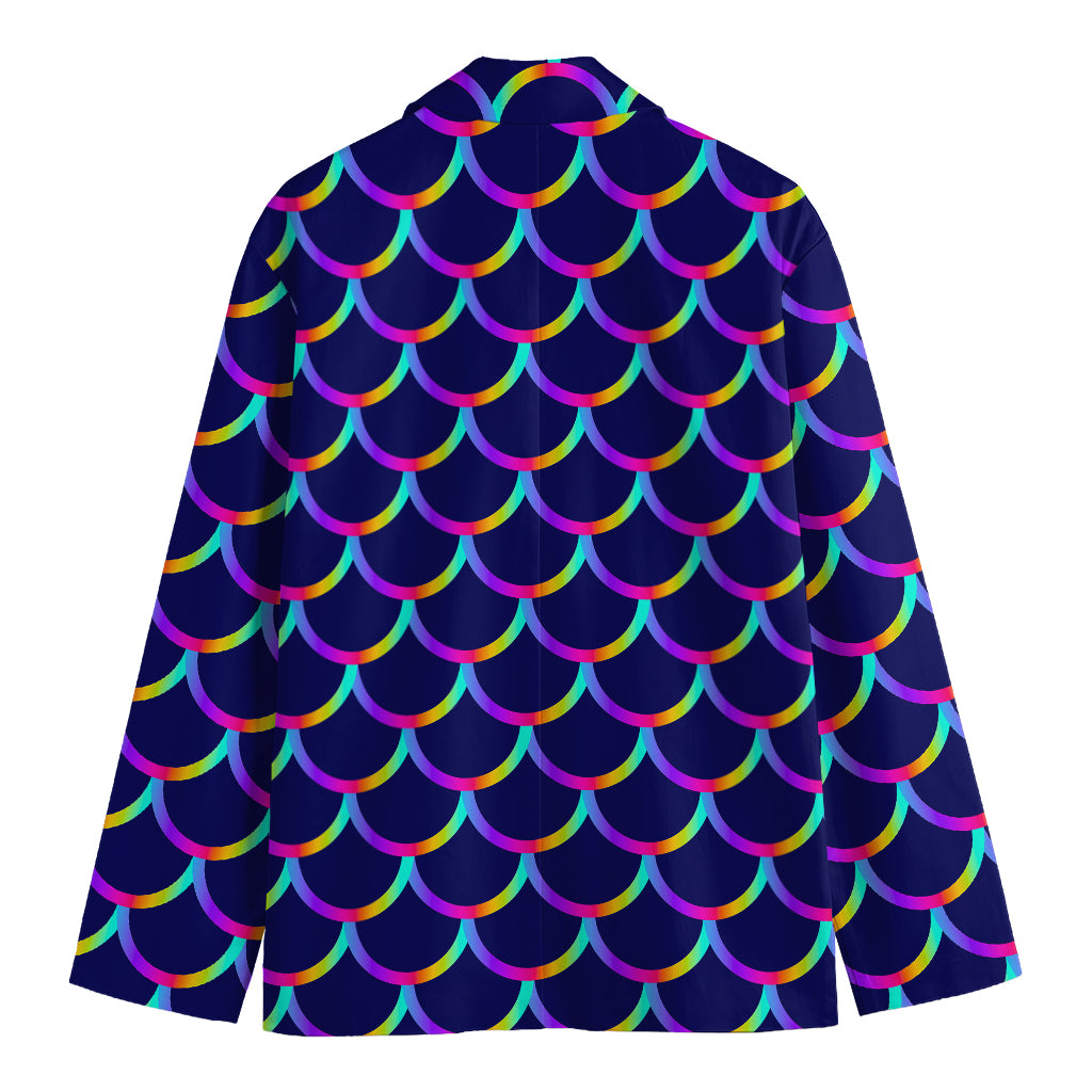 Mermaid Scales Pattern Print Men's Blazer