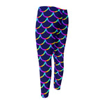 Mermaid Scales Pattern Print Men's Compression Pants