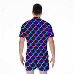 Mermaid Scales Pattern Print Men's Rompers
