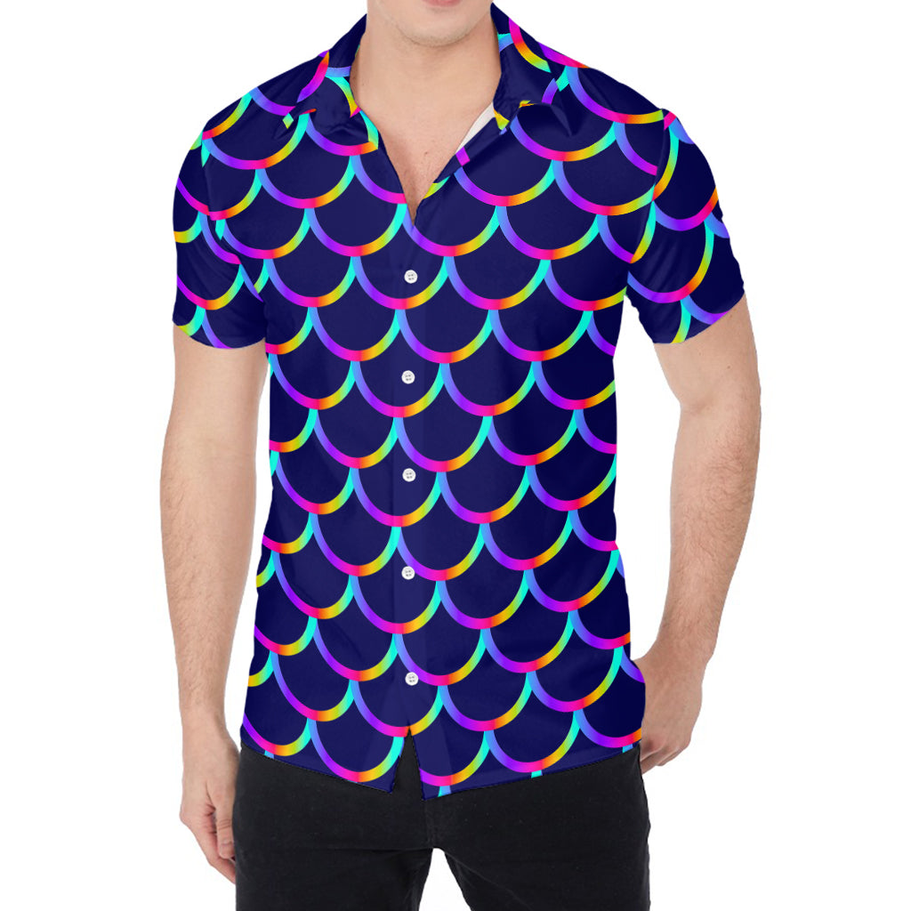 Mermaid Scales Pattern Print Men's Shirt