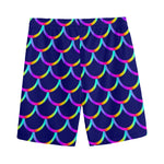 Mermaid Scales Pattern Print Men's Sports Shorts