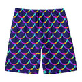 Mermaid Scales Pattern Print Men's Swim Trunks