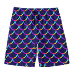 Mermaid Scales Pattern Print Men's Swim Trunks