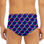 Mermaid Scales Pattern Print Men's Triangle Swim Briefs