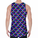 Mermaid Scales Pattern Print Men's Velvet Tank Top