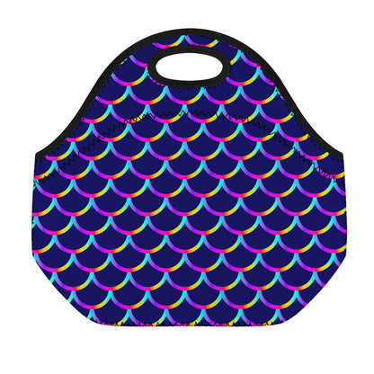 Mermaid Scales Pattern Print Neoprene Lunch Bag
