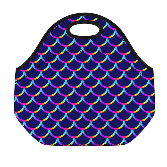 Mermaid Scales Pattern Print Neoprene Lunch Bag