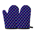 Mermaid Scales Pattern Print Oven Mitts