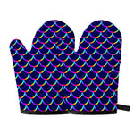 Mermaid Scales Pattern Print Oven Mitts