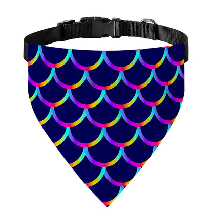 Mermaid Scales Pattern Print Over The Collar Dog Bandana