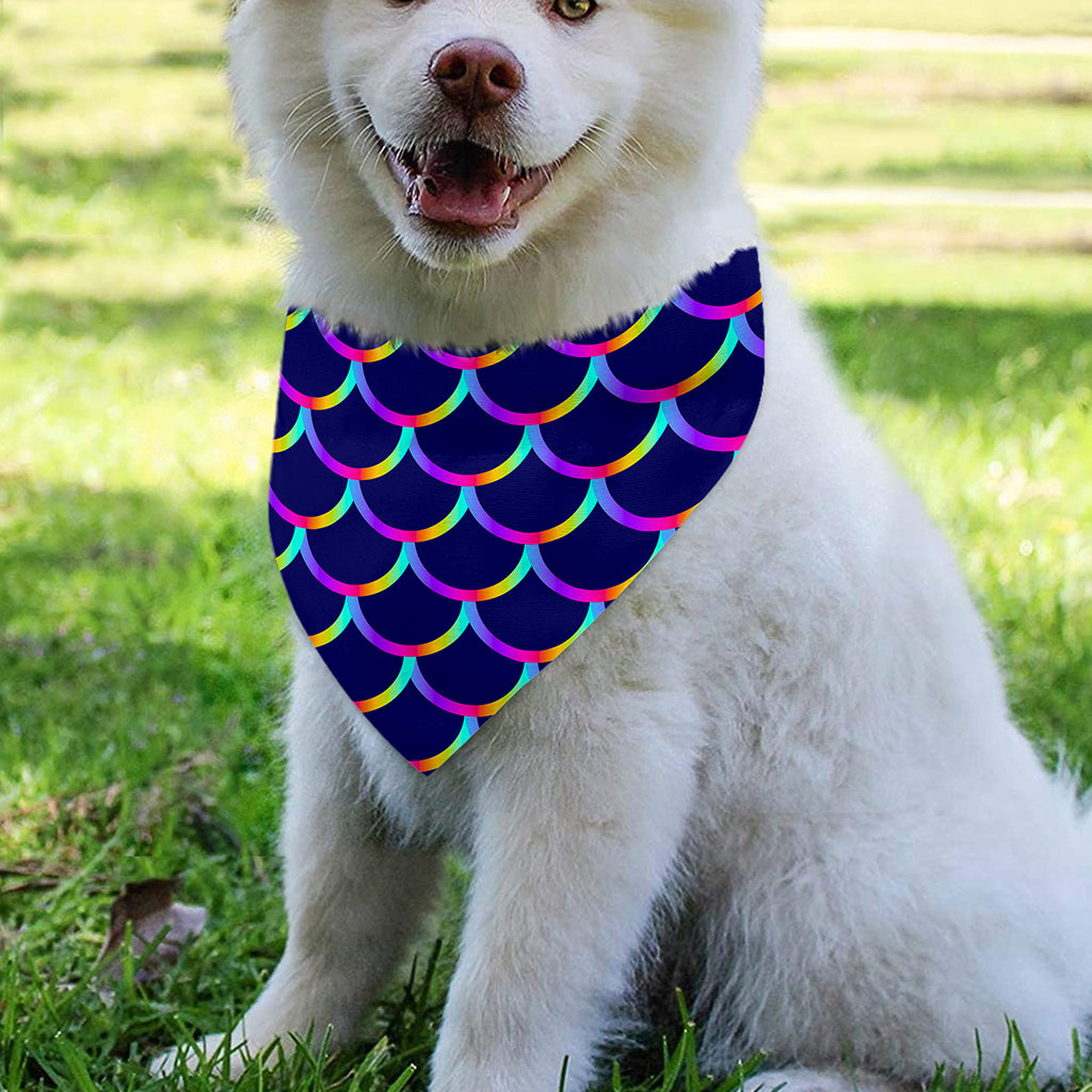 Mermaid Scales Pattern Print Over The Collar Dog Bandana