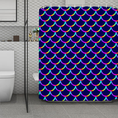 Mermaid Scales Pattern Print Polyester Shower Curtain