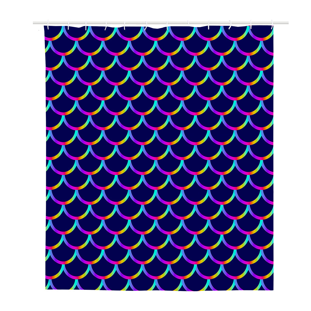 Mermaid Scales Pattern Print Polyester Shower Curtain