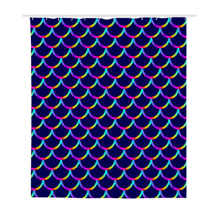 Mermaid Scales Pattern Print Polyester Shower Curtain