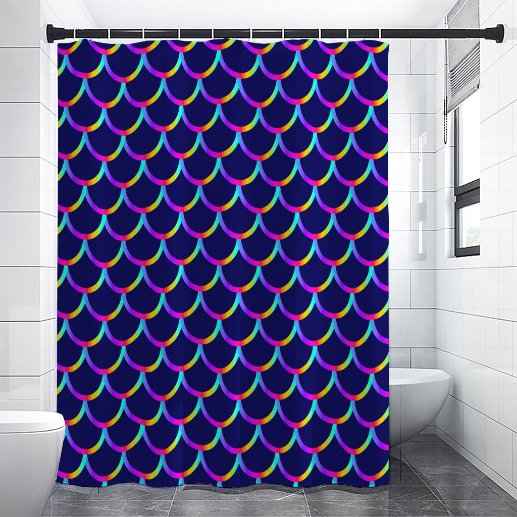 Mermaid Scales Pattern Print Premium Shower Curtain