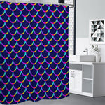 Mermaid Scales Pattern Print Premium Shower Curtain