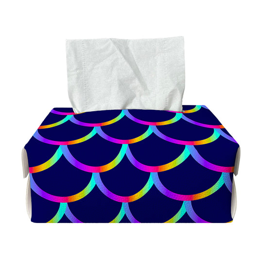 Mermaid Scales Pattern Print Rectangle Tissue Box Cover