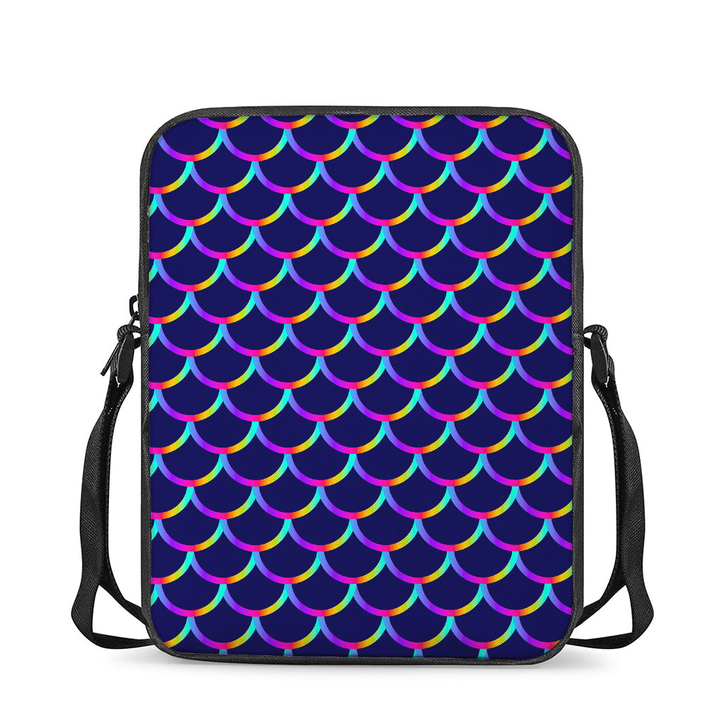 Mermaid Scales Pattern Print Rectangular Crossbody Bag