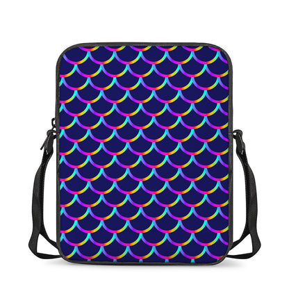 Mermaid Scales Pattern Print Rectangular Crossbody Bag