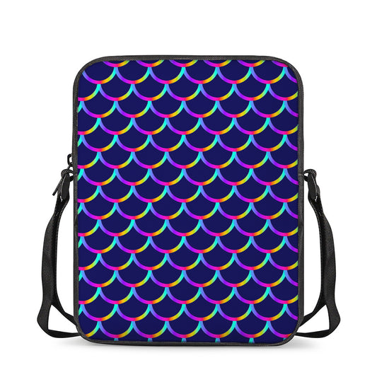 Mermaid Scales Pattern Print Rectangular Crossbody Bag