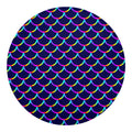 Mermaid Scales Pattern Print Round Blanket