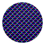 Mermaid Scales Pattern Print Round Blanket