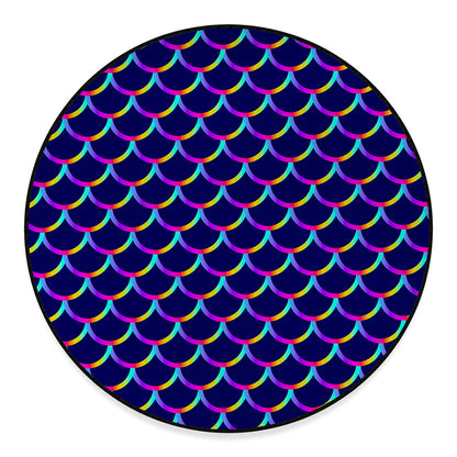 Mermaid Scales Pattern Print Round Floor Mat