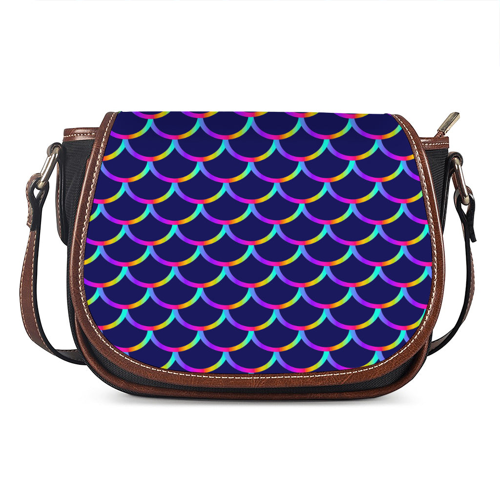 Mermaid Scales Pattern Print Saddle Bag