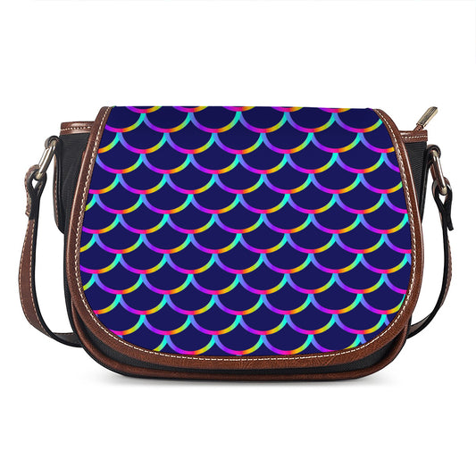 Mermaid Scales Pattern Print Saddle Bag