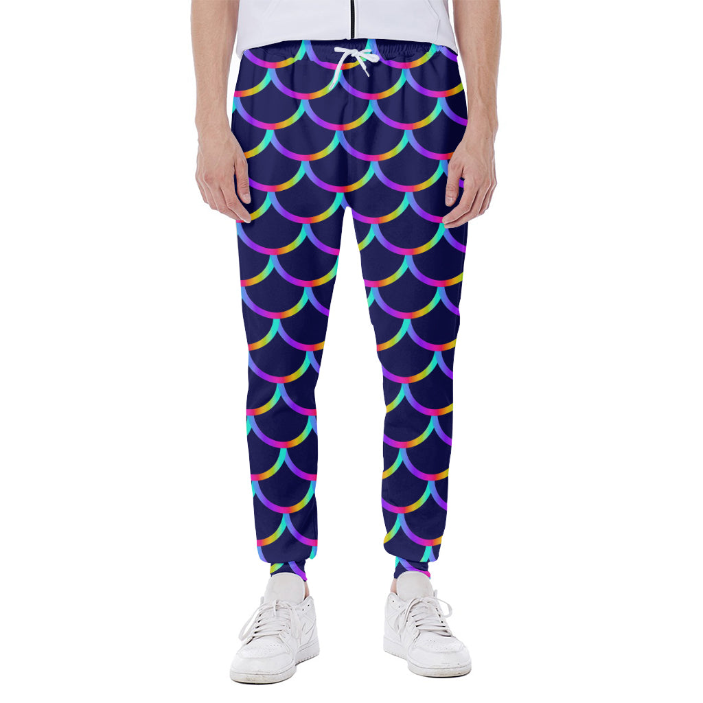 Mermaid Scales Pattern Print Scuba Joggers