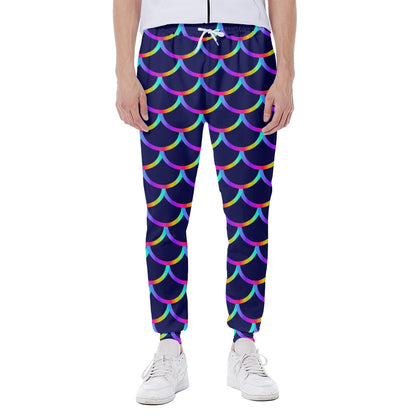 Mermaid Scales Pattern Print Scuba Joggers