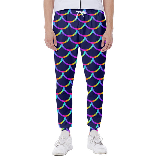Mermaid Scales Pattern Print Scuba Joggers