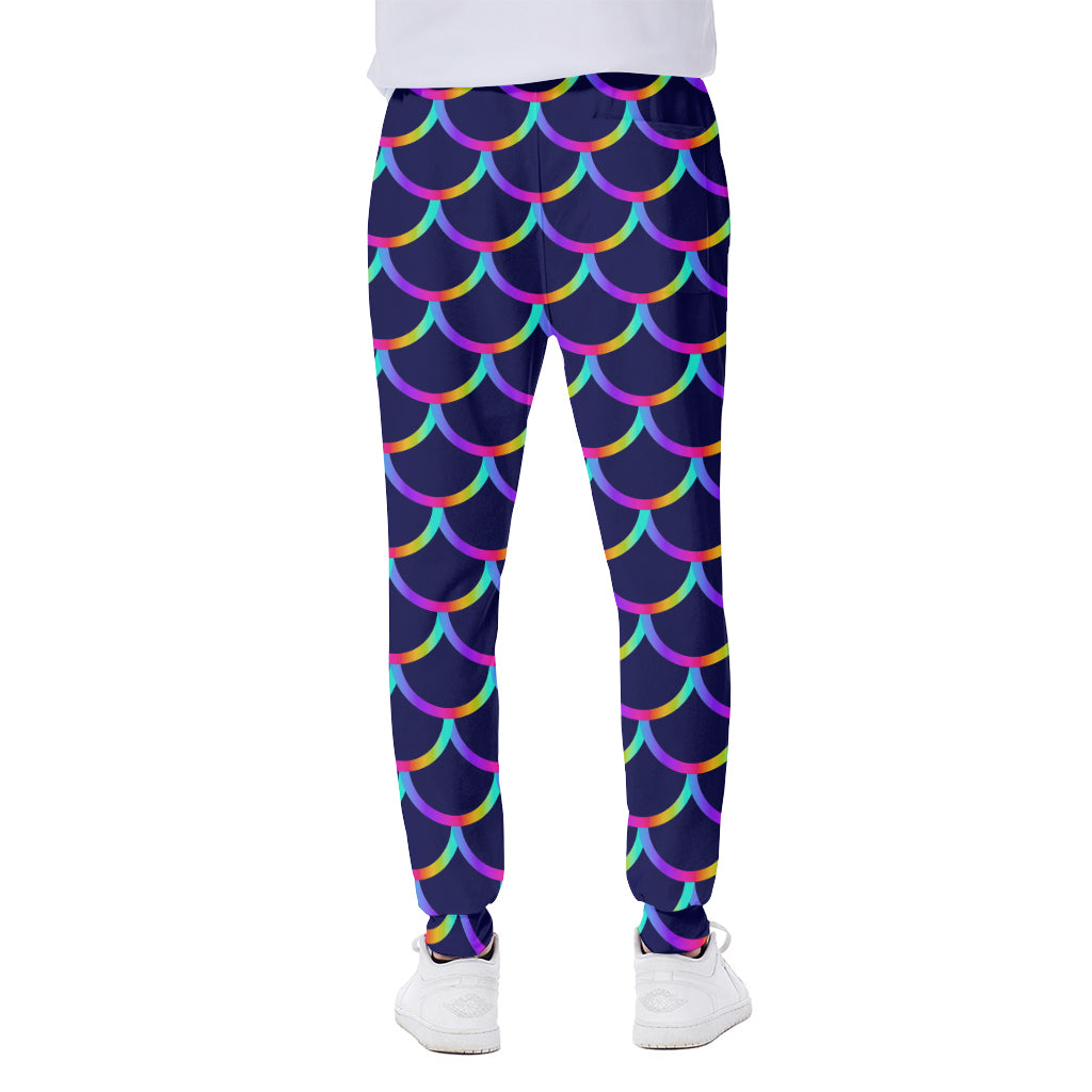 Mermaid Scales Pattern Print Scuba Joggers