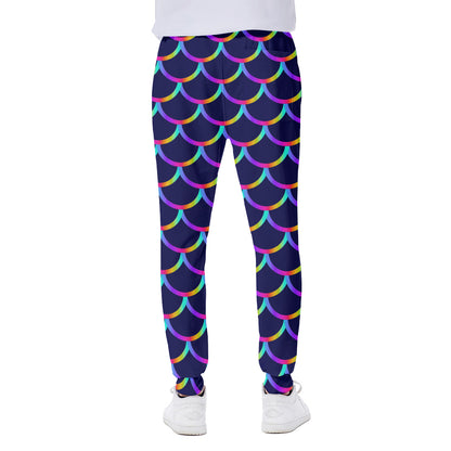 Mermaid Scales Pattern Print Scuba Joggers