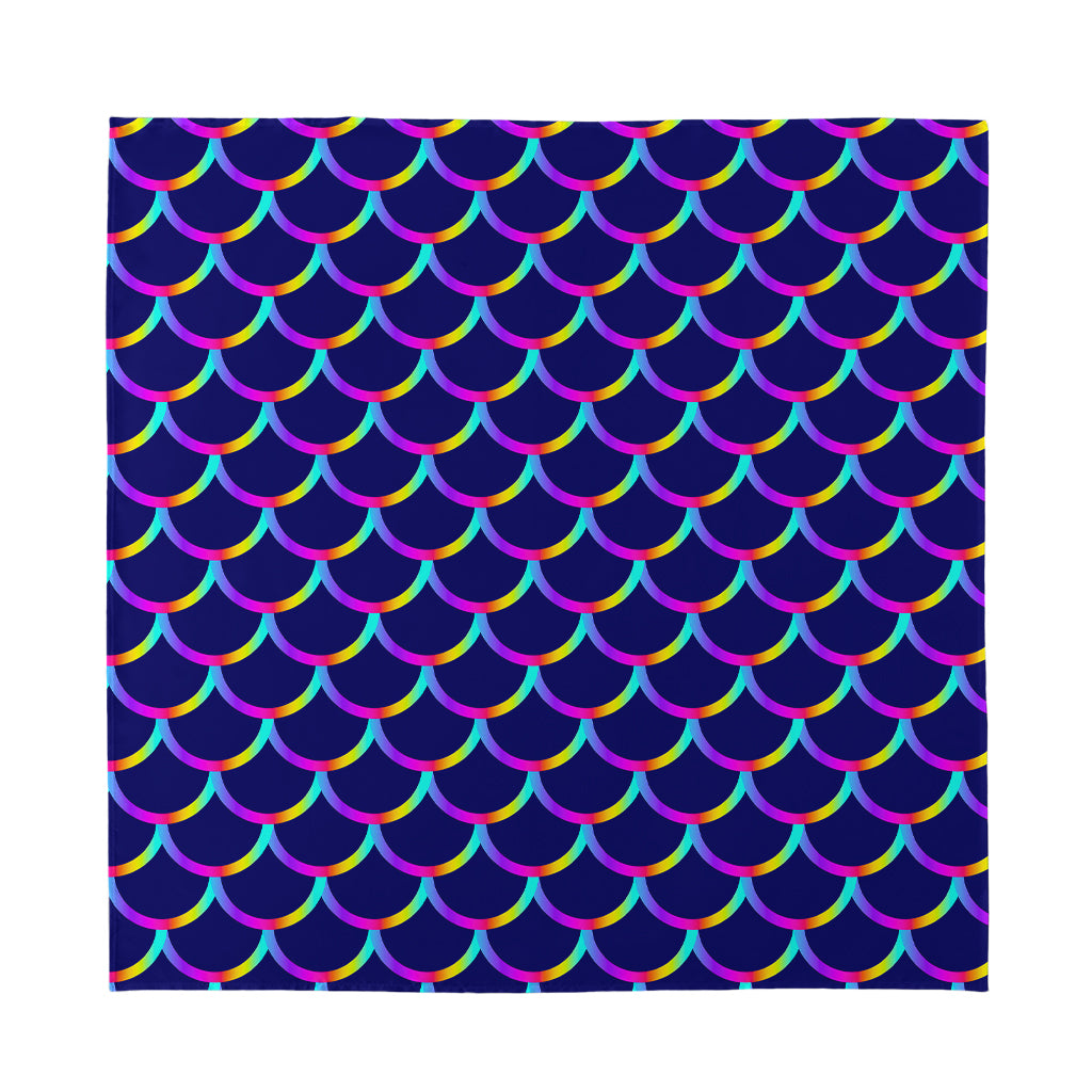 Mermaid Scales Pattern Print Silk Bandana