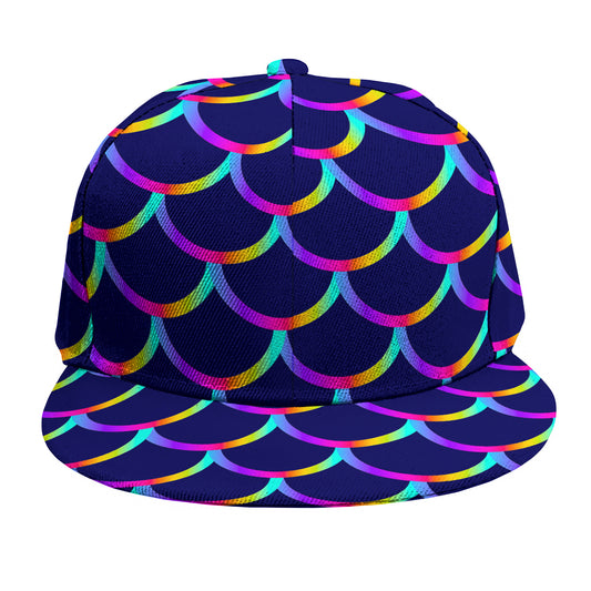 Mermaid Scales Pattern Print Snapback Cap