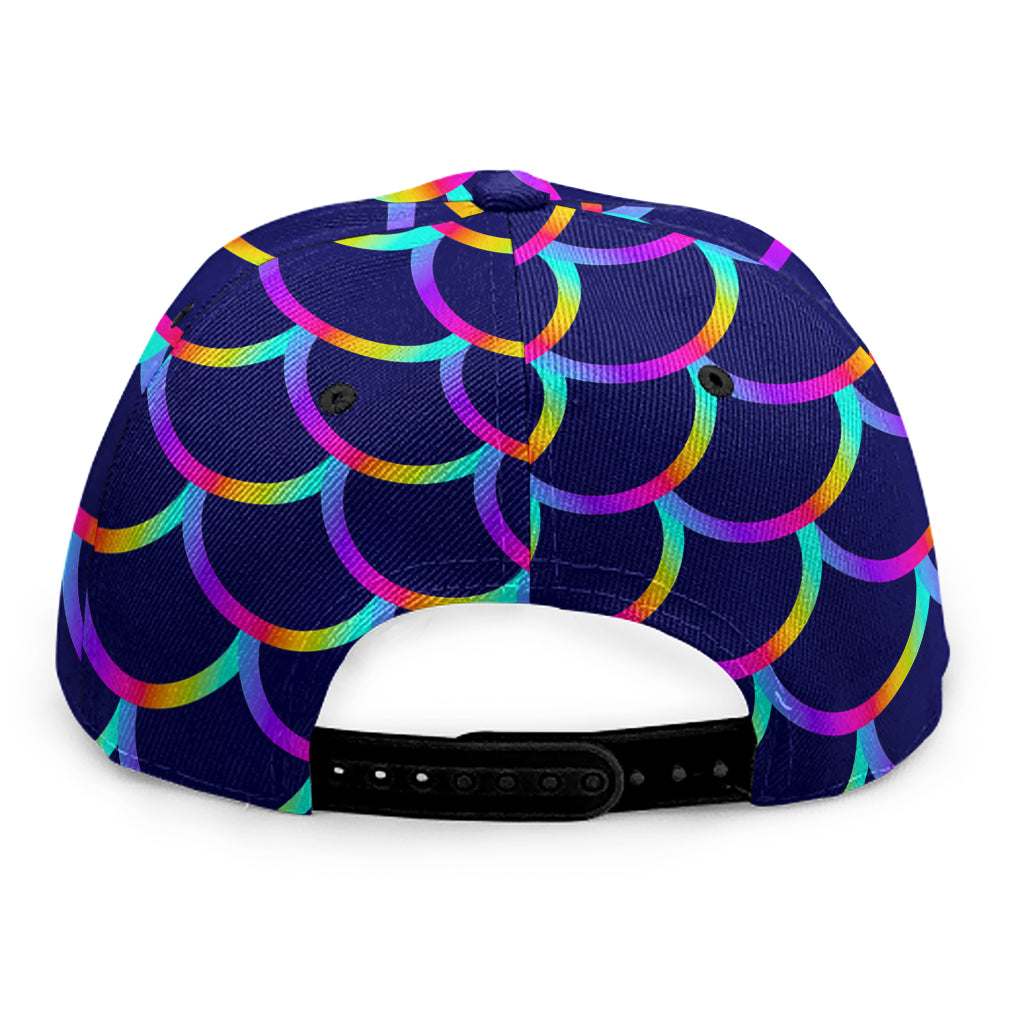 Mermaid Scales Pattern Print Snapback Cap