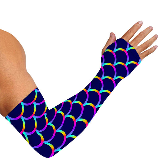 Mermaid Scales Pattern Print Sun Protection Arm Sleeves